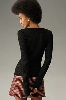 Sanctuary Long-Sleeve Boat-Neck Lace Top