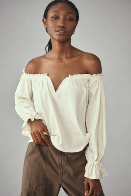 By Anthropologie Off-The-Shoulder Swing Blouse