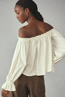 By Anthropologie Off-The-Shoulder Swing Blouse