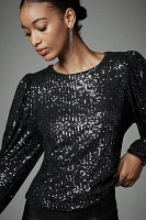 Flat White Sequin Top