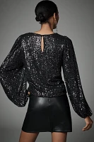 Flat White Sequin Top