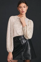 Flat White Sequin Top