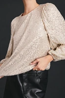 Flat White Sequin Top