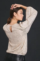 Flat White Sequin Top