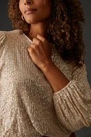 Flat White Sequin Top