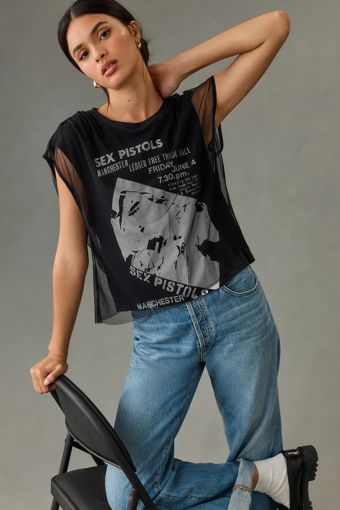 Pilcro Graphic Band Tulle Tee