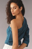 By Anthropologie One-Shoulder Puff-Sleeve Top