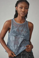 By Anthropologie Mesh Appliqué Tank