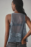 By Anthropologie Mesh Appliqué Tank