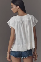 By Anthropologie Smocked Swing Tee