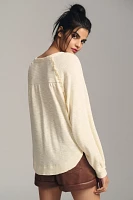 Pilcro Ruffled Raglan Thermal Top