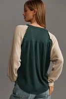 Pilcro Ruffled Raglan Thermal Top