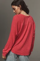 Pilcro Ruffled Raglan Thermal Top