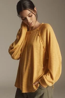 Pilcro Ruffled Raglan Thermal Top