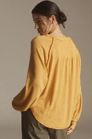 Pilcro Ruffled Raglan Thermal Top