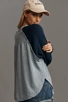 Pilcro Ruffled Raglan Thermal Top