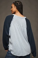 Pilcro Ruffled Raglan Thermal Top