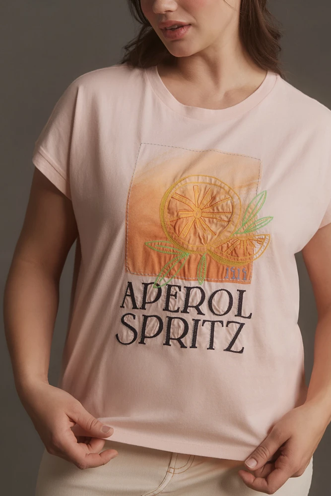 By Anthropologie Aperol Spritz Graphic Tee