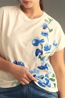 By Anthropologie Graphic Floral Tee