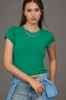 The Evan Short-Sleeve Raw-Edge Baby Tee