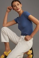 The Evan Short-Sleeve Raw-Edge Baby Tee