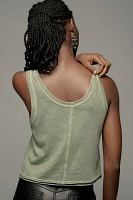 The Kacey Cotton-Slub Scoop-Neck Crop Tank Top by Pilcro