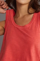 The Kacey Cotton-Slub Scoop-Neck Crop Tank Top by Pilcro