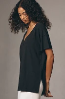 The Jordyn Perfect Oversized Cotton-Slub Tee by Pilcro: V-Neck Edition