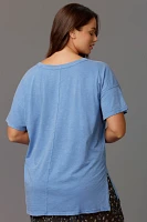 The Jordyn Perfect Oversized Cotton-Slub Tee by Pilcro: V-Neck Edition