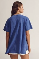 The Jordyn Cotton-Slub Crew-Neck Oversized Tee by Pilcro: Deep-V Edition