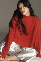 Pilcro Cozy Ribbed Turtleneck Batwing Pullover