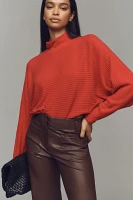Pilcro Cozy Ribbed Turtleneck Batwing Pullover