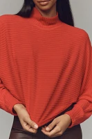 Pilcro Cozy Ribbed Turtleneck Batwing Pullover