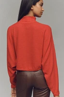 Pilcro Cozy Ribbed Turtleneck Batwing Pullover