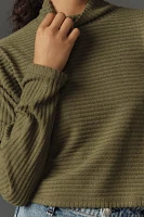 Pilcro Cozy Ribbed Turtleneck Batwing Pullover