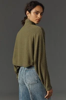 Pilcro Cozy Ribbed Turtleneck Batwing Pullover