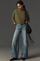 Pilcro Cozy Ribbed Turtleneck Batwing Pullover