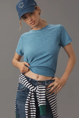 The Bennie Cotton Slub Crew-Neck Slim Tee by Pilcro