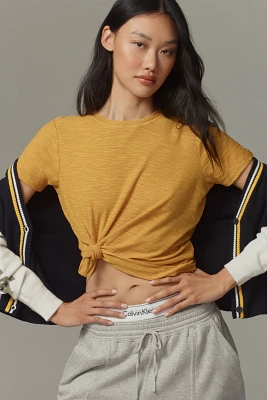 The Bennie Cotton Slub Crew-Neck Slim Tee by Pilcro