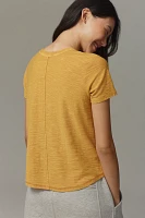 The Bennie Cotton Slub Crew-Neck Slim Tee by Pilcro