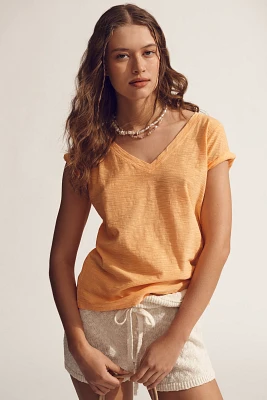 The Bennie Cotton-Slub Crew-Neck Short-Sleeve Tee by Pilcro