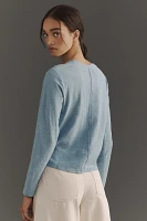 The Bennie Cotton Slub Crew-Neck Long-Sleeve Tee by Pilcro