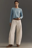 The Bennie Cotton Slub Crew-Neck Long-Sleeve Tee by Pilcro
