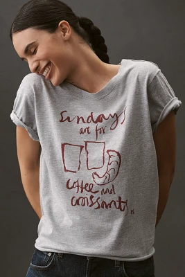Olivia Sewell x Anthropologie Days of the Week Drinks Graphic Tee