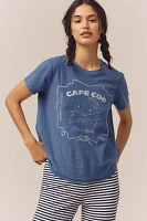 The Bennie Cotton-Slub Crew-Neck Tee by Pilcro: Cape Cod Graphic Edition