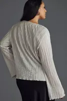 By Anthropologie Long-Sleeve Tie-Front Top