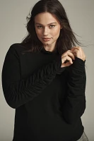 By Anthropologie Ruched-Sleeve Turtleneck Top