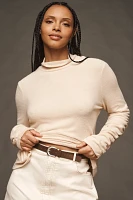 By Anthropologie Ruched-Sleeve Turtleneck Top