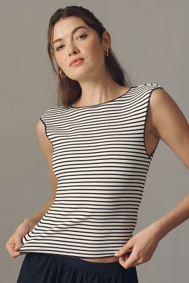 Maeve Fitted Cap-Sleeve Top