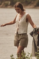 By Anthropologie Front-Tie Puckered Tank Top